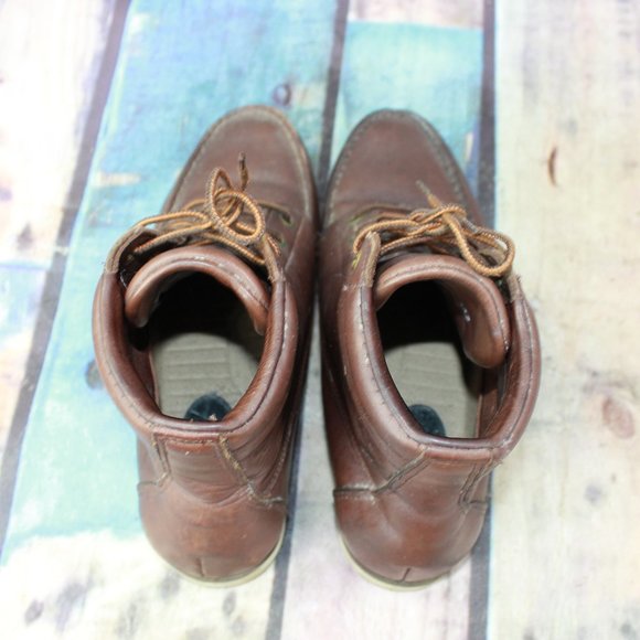 LL BEAN Chukka Lace Up Leather Ankle Boots 7 W - Picture 6 of 9